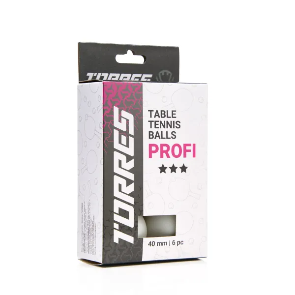 Мяч для наст. тенниса TORRES Profi 3*, TT23012, диам. 40+мм, упак. 6 шт, белый за 338.30 ₽ в Чебоксарах