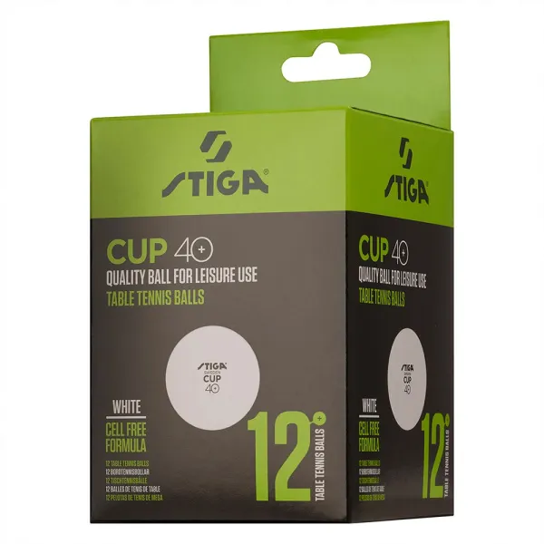 Мяч для наст. тенниса Stiga Cup ABS, 1110-2510-12, диам.40+мм, пластик, упак. 12 шт, белый за 1&nbsp;774.80 ₽ в Чебоксарах