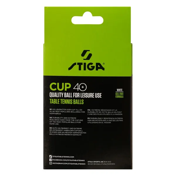 Мяч для наст. тенниса Stiga Cup ABS, 1110-2510-12, диам.40+мм, пластик, упак. 12 шт, белый за 1&nbsp;774.80 ₽ в Чебоксарах