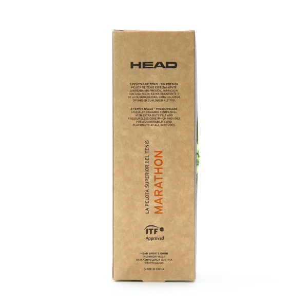 Мяч теннисный HEAD Marathon 3B, 578183, крафт. упак.3шт, без давления, фетр, нат.резина,желтый за 1&nbsp;055.70 ₽ в Чебоксарах