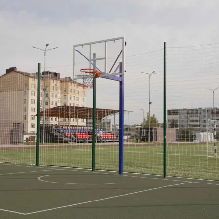 Баскетбольная стойка уличная одноопорная для игрового щита 1050х1800 мм вынос 1200 мм ZAVODSPORTA за 39&nbsp;600 ₽ купить в Чебоксарах