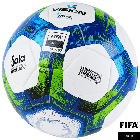 Мяч футзал. VISION Target, FS324094, FIFA Basic, р.4, 32 п. PU, 3 подкл.сл, термосшивка, бело-синий за 3&nbsp;519 ₽ купить в Чебоксарах