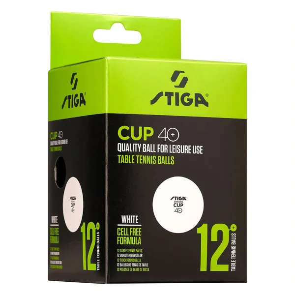 Мяч для наст. тенниса Stiga Cup ABS, 1110-2510-12, диам.40+мм, пластик, упак. 12 шт, белый за 1&nbsp;774.80 ₽ в Чебоксарах