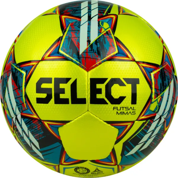Мяч футзал. SELECT Futsal Mimas, 1053460550, р.4,FIFA Basic, 32 пан, гл.ПУ, руч.сш, жел-сине-красный за 6&nbsp;303.60 ₽ в Чебоксарах