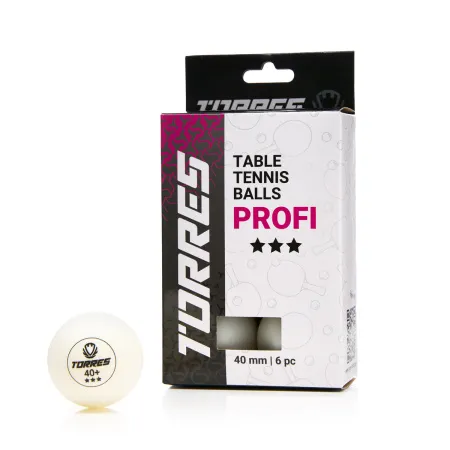 Мяч для наст. тенниса TORRES Profi 3*, TT23012, диам. 40+мм, упак. 6 шт, белый за 338.30 ₽ купить в Чебоксарах