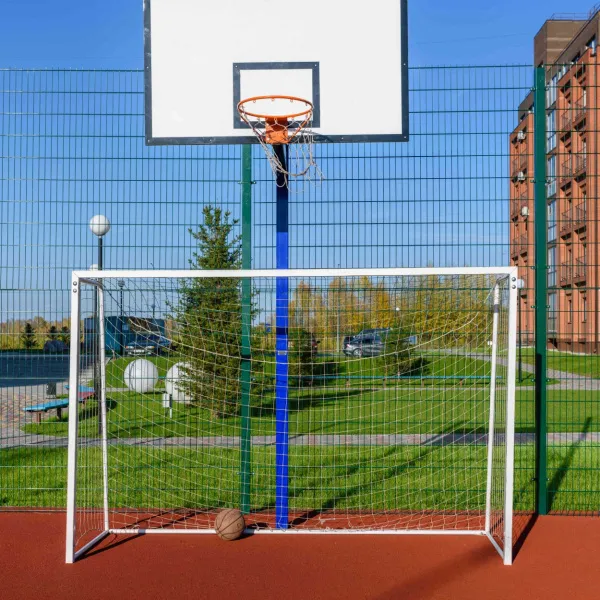 Баскетбольная стойка уличная одноопорная для игрового щита 1050х1800 мм вынос 1200 мм ZAVODSPORTA за 39&nbsp;600 ₽ в Чебоксарах