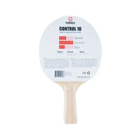 Ракетка для н/т TORRES Control 10, TT0001, для начинающих, накладка 1,5 мм, конич. ручка за 426.70 ₽ купить в Чебоксарах