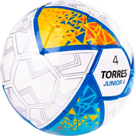 Мяч футб. TORRES Junior-4, F323804, р.4,глянц.ПУ, 4 сл, 32п, руч.сш, бел-жел-гол за 2&nbsp;070.60 ₽ купить в Чебоксарах