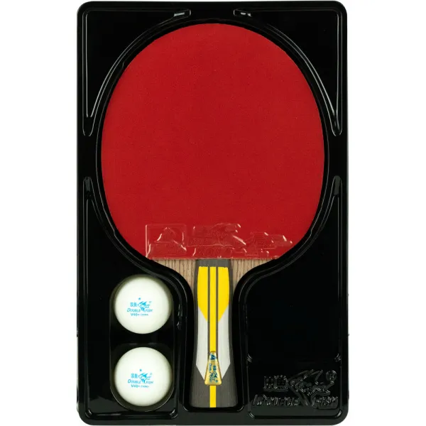 Ракетка для н/т DOUBLE FISH 6A+C, для подвин.,ITTF Appr.,накл. 2,1 мм, конич. ручка+ 2 мяча V40+мм за 3&nbsp;442.50 ₽ в Чебоксарах